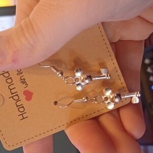 ♥️Homemade Silver Mickey Keys Inspired Earrings 🩶